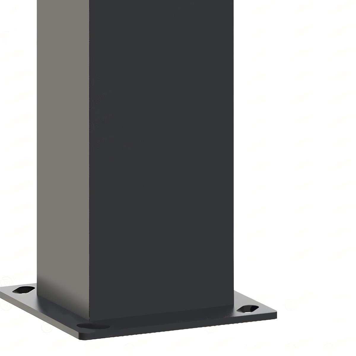 Contemporary Rectangular Post Lamp 30W Charcoal Finish for Pathway Driveway Yard Hardwired 110-220V IP65 Weatherproof Bollard Fixture | Thomler