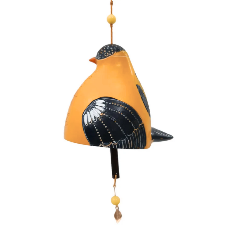 Hand-Painted Resin Bell Wind Chime – Colorful Garden Bird Accent for Yard, Patio & Porch | Thomler