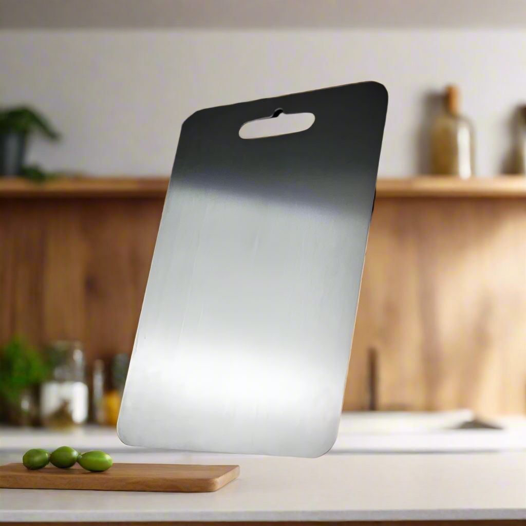 Titanium Prep Surface Non-Porous Knife-Friendly Food Board for Home & Professional Kitchens Silver Finish Antibacterial | Thomler