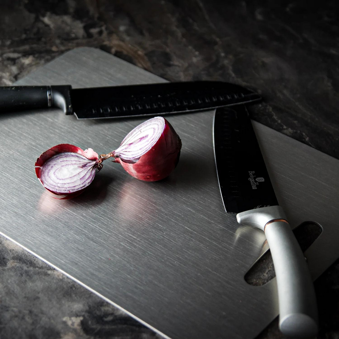 Titanium Prep Surface Non-Porous Knife-Friendly Food Board for Home & Professional Kitchens Silver Finish Antibacterial | Thomler