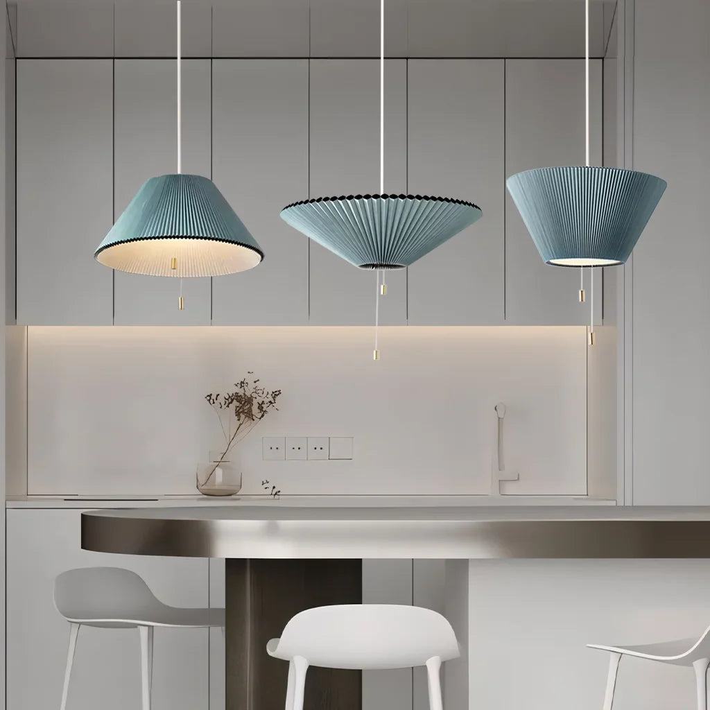 Pendant Light Paper Adjustable 12 in Round Cylinder Warm LED Dining Room Kitchen Hanging Lamp Multi-Scene Lighting | Thomler