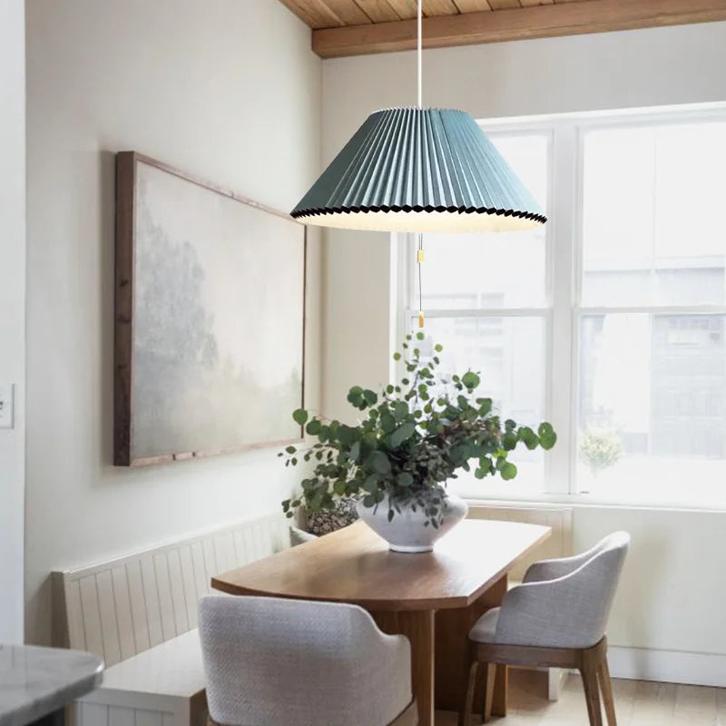 Pendant Light Paper Adjustable 12 in Round Cylinder Warm LED Dining Room Kitchen Hanging Lamp Multi-Scene Lighting | Thomler