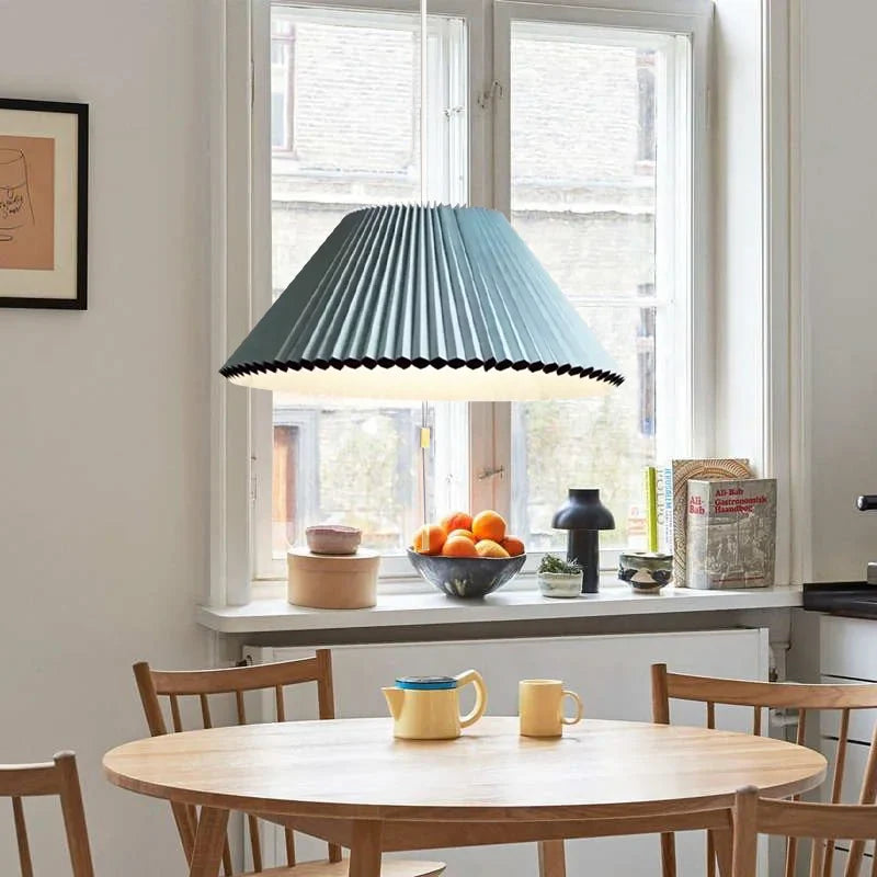 Pendant Light Paper Adjustable 12 in Round Cylinder Warm LED Dining Room Kitchen Hanging Lamp Multi-Scene Lighting | Thomler