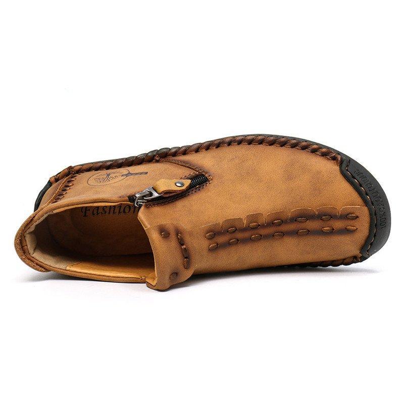 Leather Ankle Boots for Men with Side Zip & Non-Slip Sole – Handcrafted Casual Footwear for Everyday Wear & Weekend Outings | Thomler