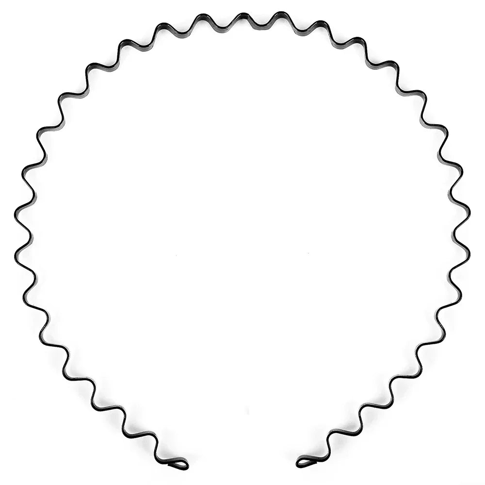 Metal Hair Bands for Men – Wave, Spiral, Circle, Zigzag Designs – Non-Slip, One Size Fits All – Pack of 6 | Thomler
