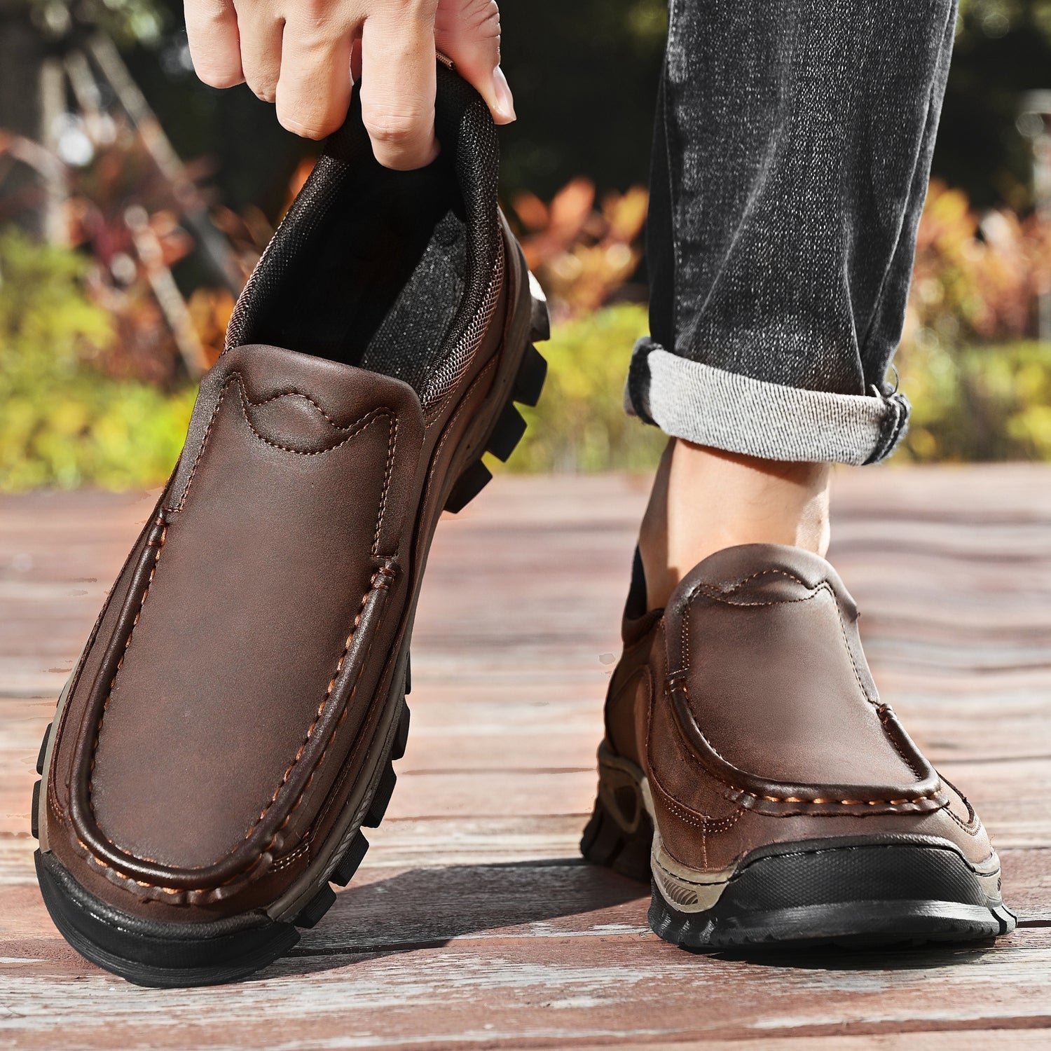 Men's Slip-On Footbed Loafers for All-Day Arch Support & Alignment | Cushioned Walking Sneakers with Ergonomic Sole for Pain Relief & | Thomler