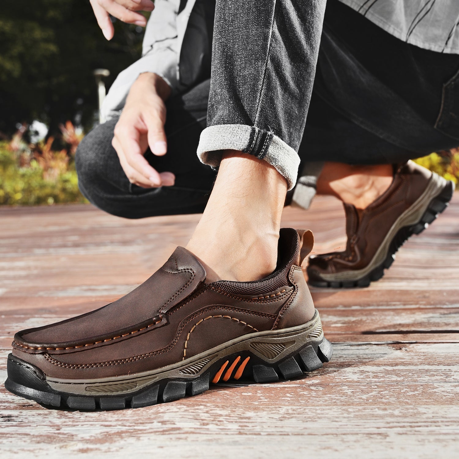 Men's Slip-On Footbed Loafers for All-Day Arch Support & Alignment | Cushioned Walking Sneakers with Ergonomic Sole for Pain Relief & | Thomler
