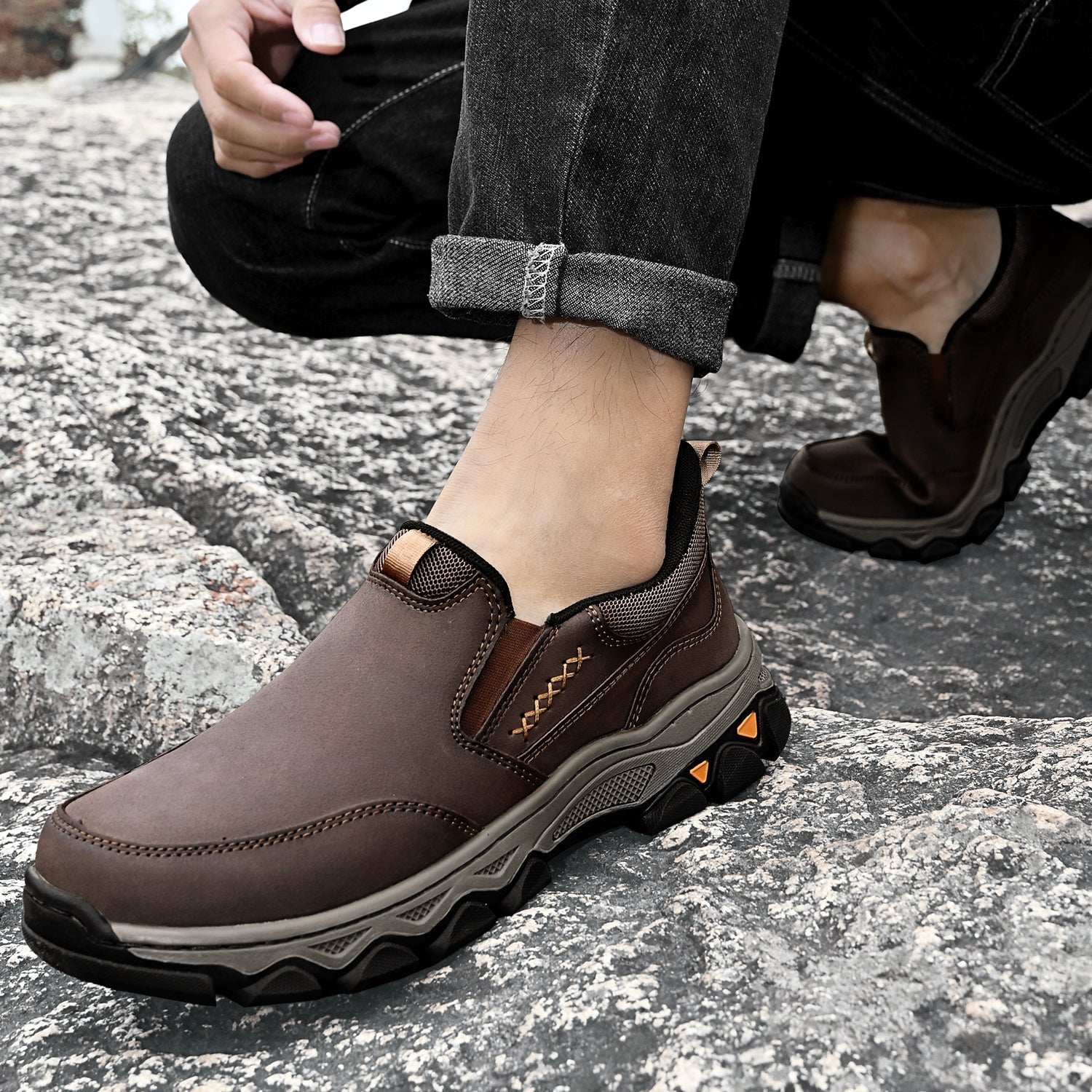 Men's Arch Support Slip-On Loafers for All-Day Walking & Standing | Posture-Correcting Footbed | Thomler