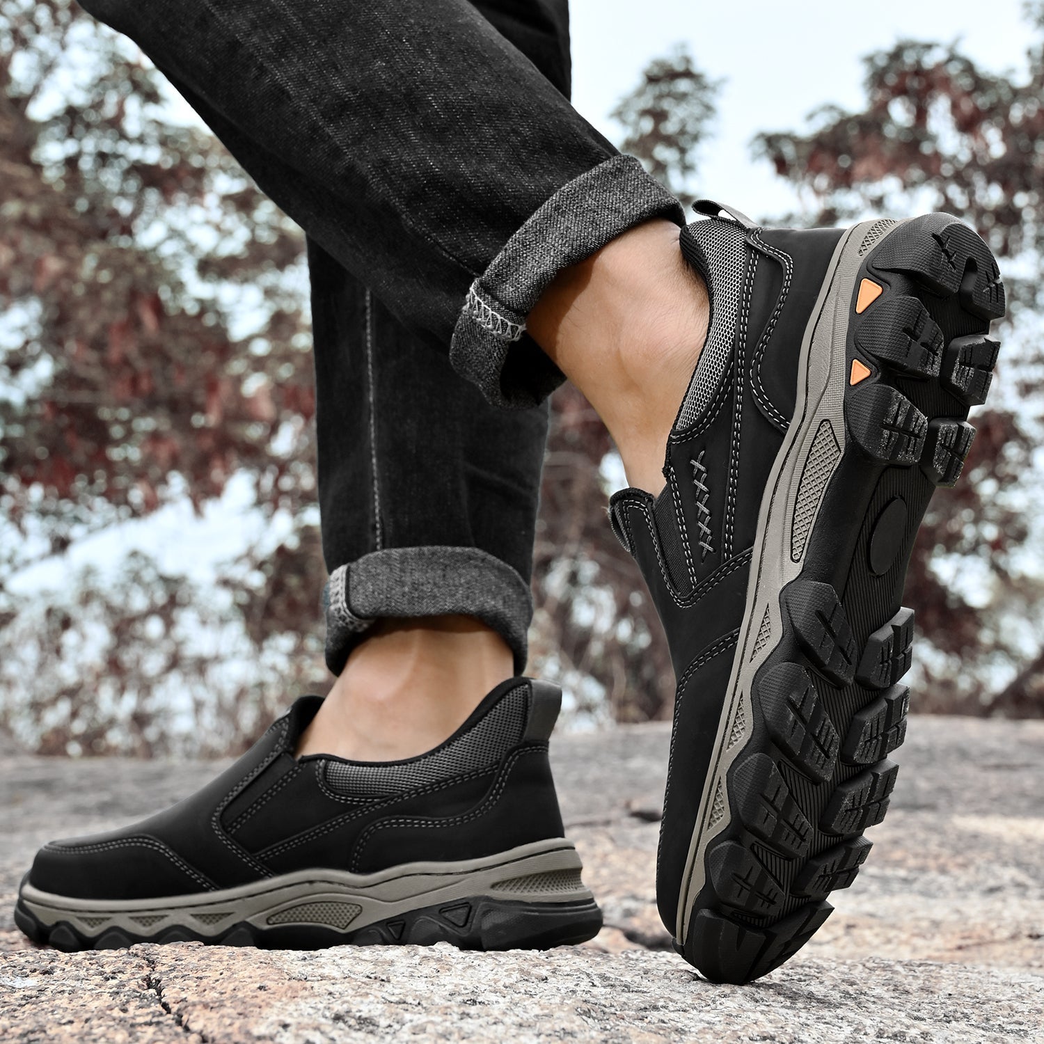 Men's Arch Support Slip-On Loafers for All-Day Walking & Standing | Posture-Correcting Footbed | Thomler