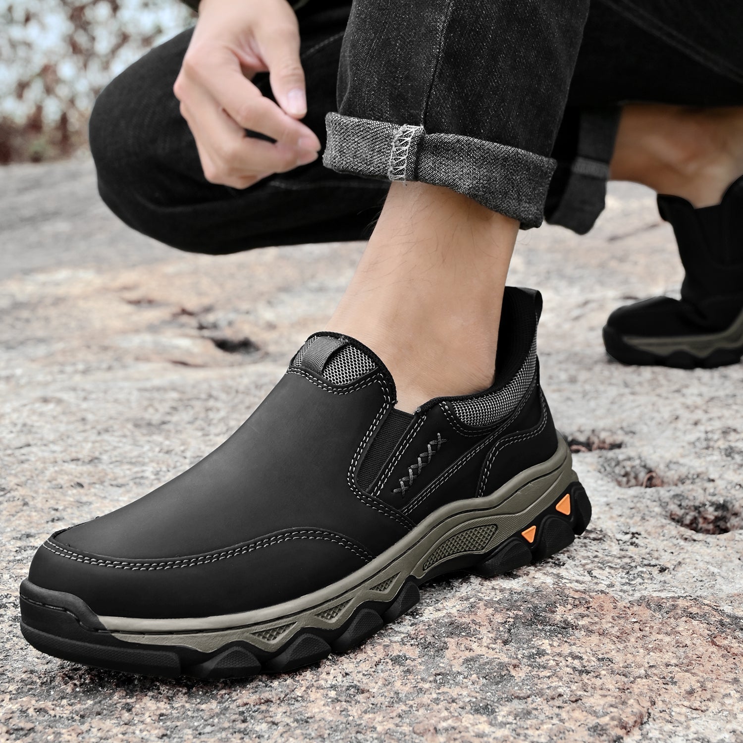 Men's Arch Support Slip-On Loafers for All-Day Walking & Standing | Posture-Correcting Footbed | Thomler