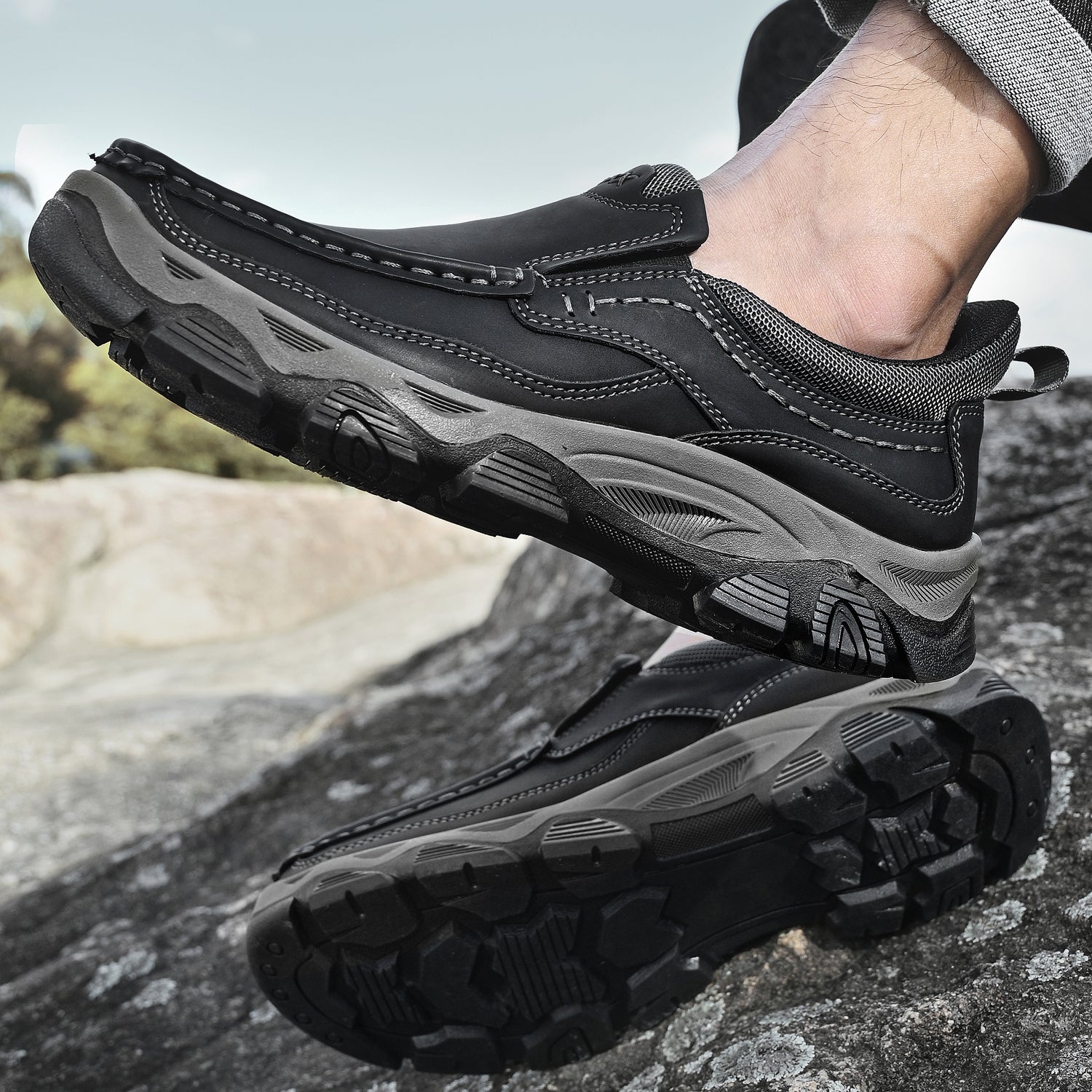 Men's Slip-On Footbed Loafers for All-Day Arch Support & Alignment | Cushioned Walking Sneakers with Ergonomic Sole for Pain Relief & | Thomler