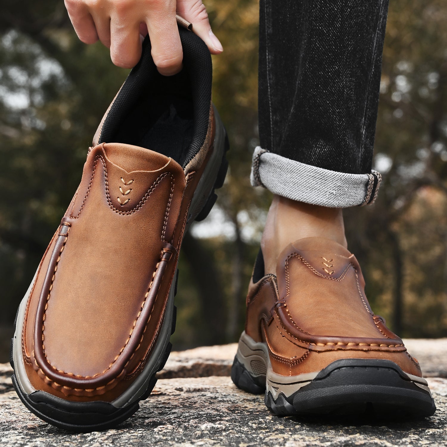 Men's Arch Support Loafers for All-Day Comfort & Posture Alignment – Cushioned Sole, Non-Slip Tread, Breathable Upper – Perfect for Work | Thomler