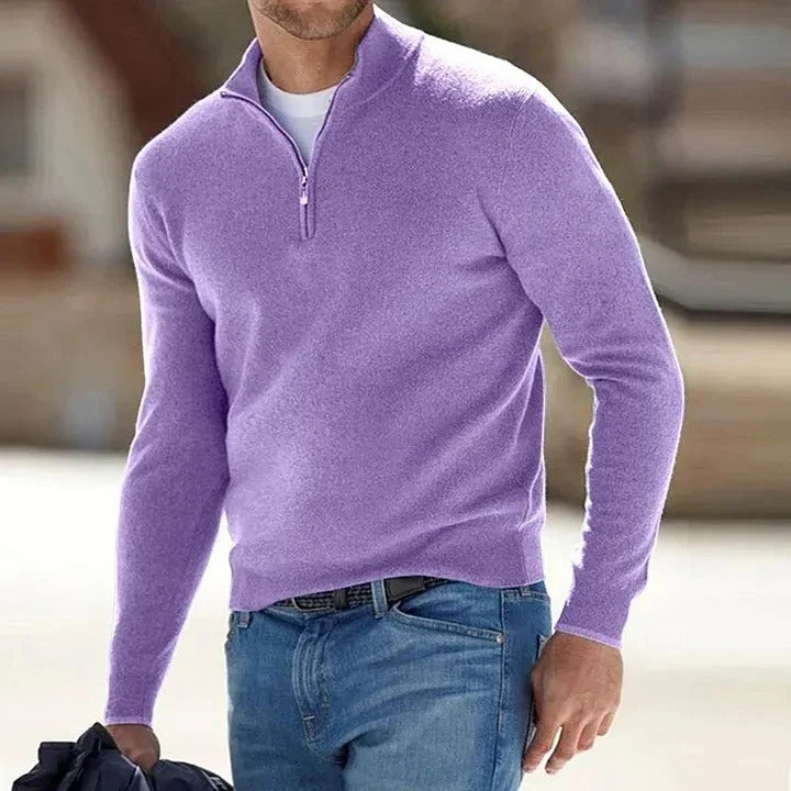 Pure Cashmere Crew Neck Sweater for Men – Full Sleeve Pullover Knit for Fall Winter Spring – Classic Fit Knitwear for Business Casual & | Thomler