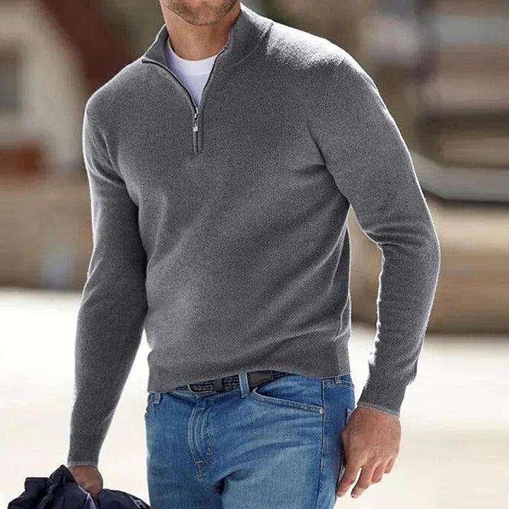Pure Cashmere Crew Neck Sweater for Men – Full Sleeve Pullover Knit for Fall Winter Spring – Classic Fit Knitwear for Business Casual & | Thomler