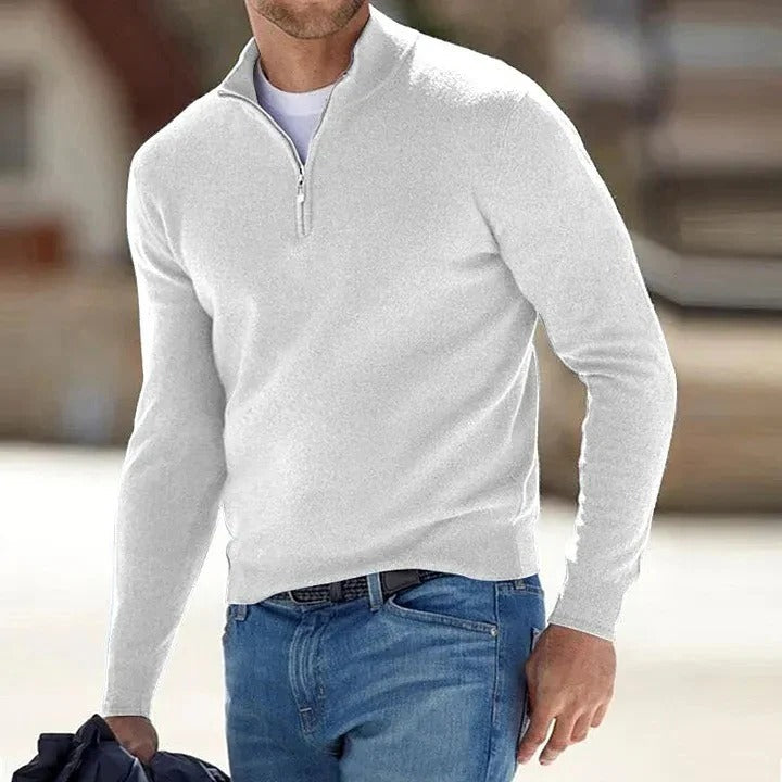 Pure Cashmere Crew Neck Sweater for Men – Full Sleeve Pullover Knit for Fall Winter Spring – Classic Fit Knitwear for Business Casual & | Thomler