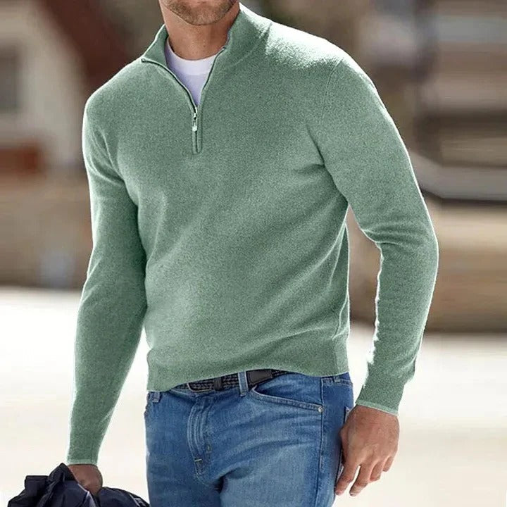Pure Cashmere Crew Neck Sweater for Men – Full Sleeve Pullover Knit for Fall Winter Spring – Classic Fit Knitwear for Business Casual & | Thomler