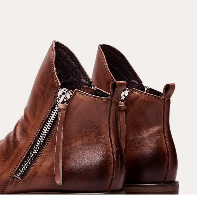 Men's Pointed-Toe Lace-Up Boots with Rubber Outsole – Classic Everyday Footwear for Work & Casual Wear | Thomler