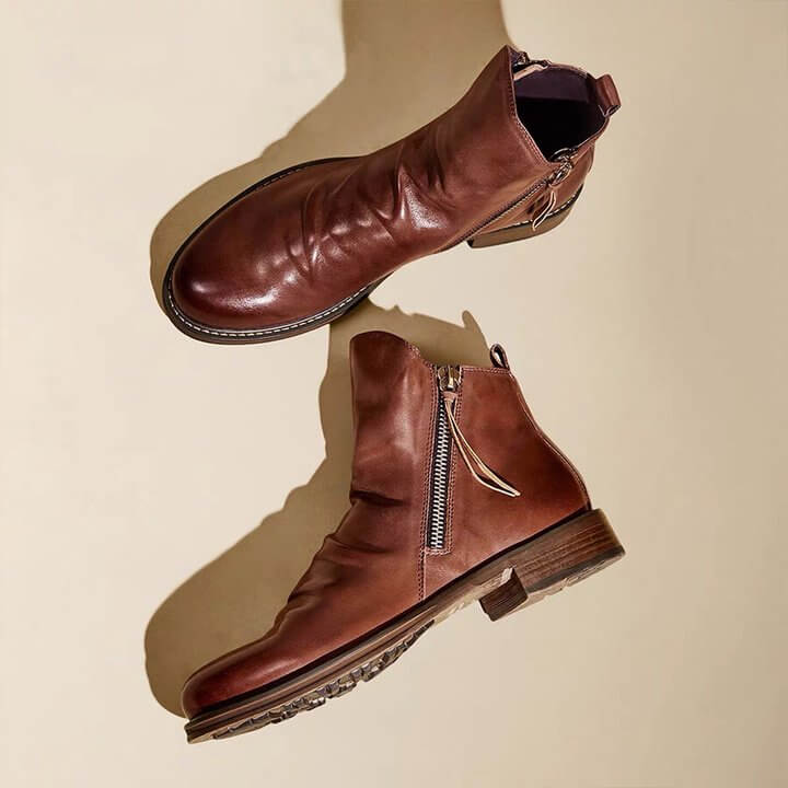 Men's Pointed-Toe Lace-Up Boots with Rubber Outsole – Classic Everyday Footwear for Work & Casual Wear | Thomler
