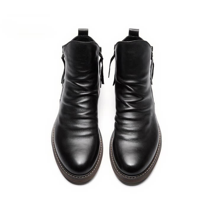 Men's Pointed-Toe Lace-Up Boots with Rubber Outsole – Classic Everyday Footwear for Work & Casual Wear | Thomler