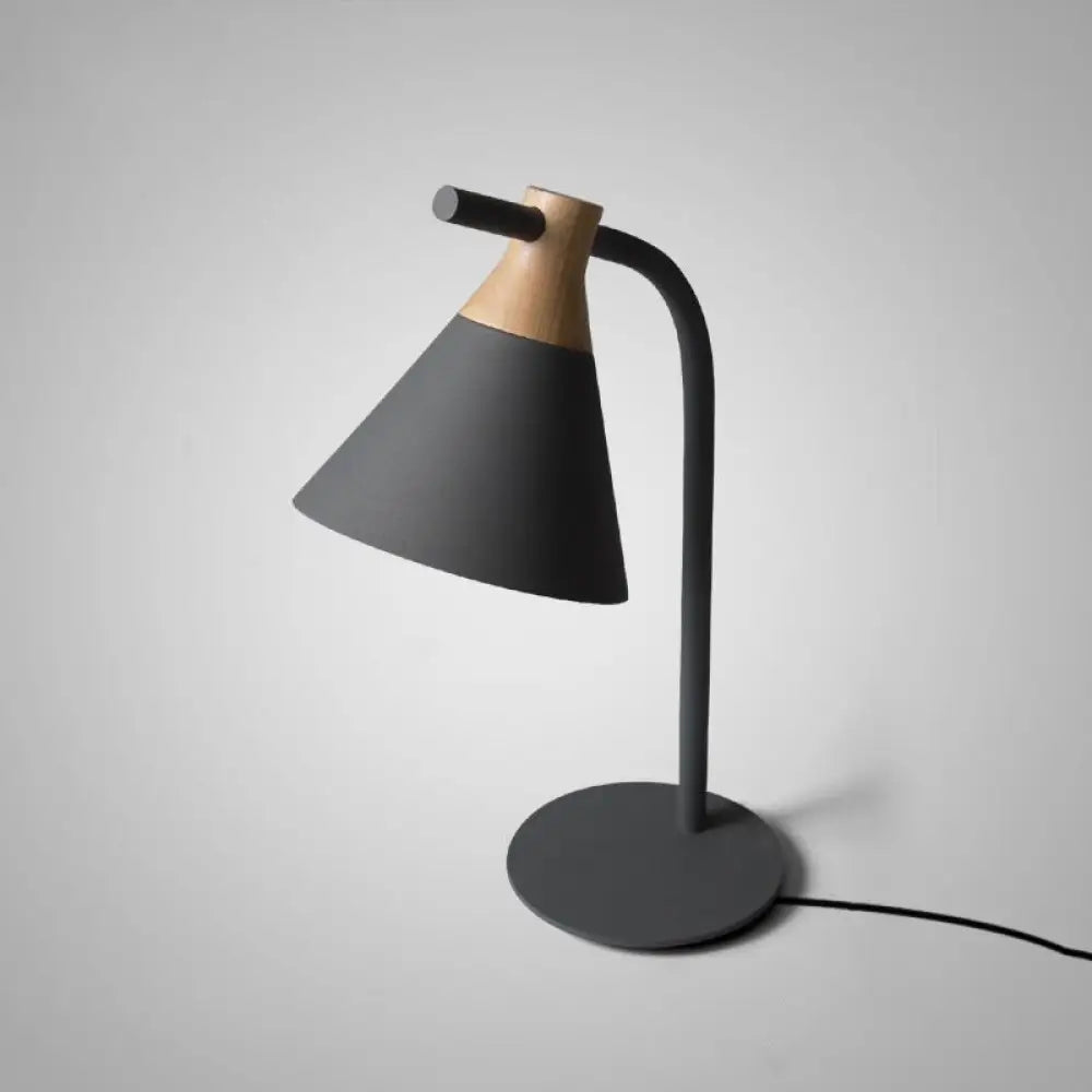 Adjustable Desk Lamp with Cone Shade – Metal Gooseneck Reading Light for Nightstand, Bedroom & Home Office | Thomler
