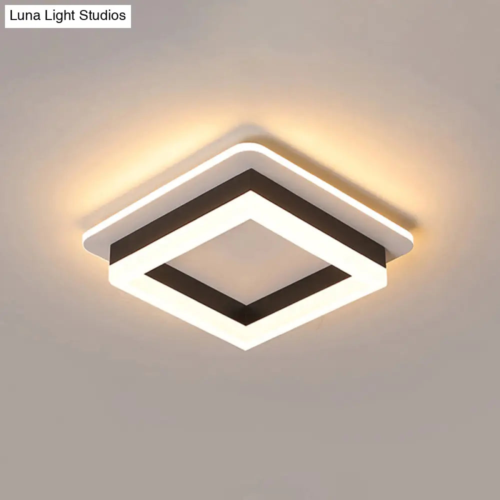 Compact Round & Square LED Ceiling Light for Hallways, Entryways, Bathrooms – Modern Low-Profile Design, 10-Inch Acrylic Lens, Dimmable | Thomler