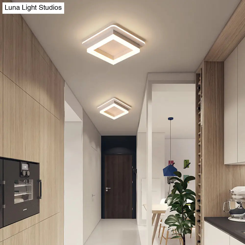 Compact Round & Square LED Ceiling Light for Hallways, Entryways, Bathrooms – Modern Low-Profile Design, 10-Inch Acrylic Lens, Dimmable | Thomler