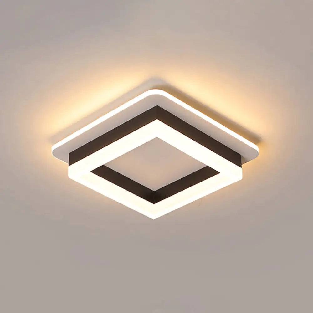 Compact Round & Square LED Ceiling Light for Hallways, Entryways, Bathrooms – Modern Low-Profile Design, 10-Inch Acrylic Lens, Dimmable | Thomler