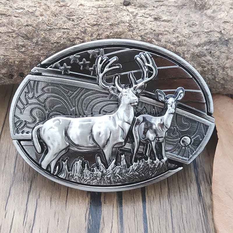 Western Engraved Zinc Alloy Accessory for 1.5 in Straps with Concealed Utility Tool for Men | Rodeo Ranch Rider Apparel | Thomler