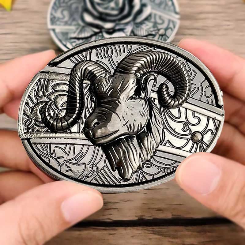 Western Metal Belt Buckle with Hidden EDC Tool | Interchangeable Oval Designs for Men & Women | Fits 1.5 Inch Belts | Rodeo Ranch Country | Thomler
