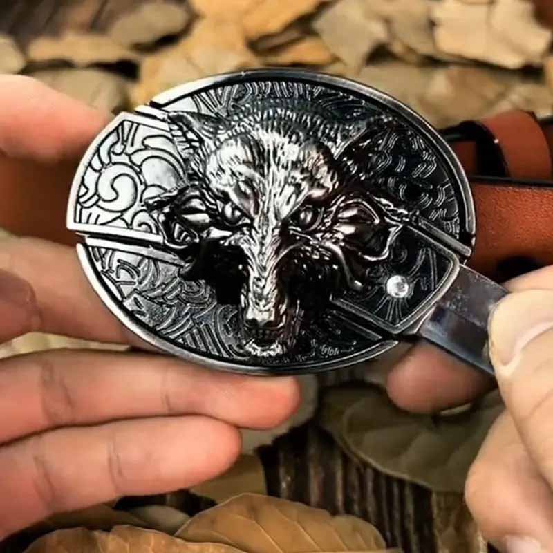 Western Engraved Zinc Alloy Accessory for 1.5 in Straps with Concealed Utility Tool for Men | Rodeo Ranch Rider Apparel | Thomler