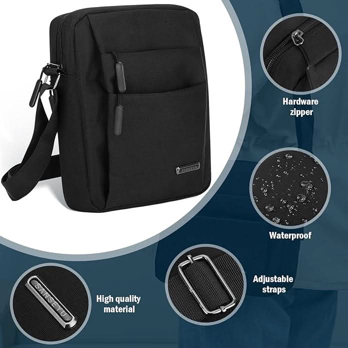Water-Resistant Crossbody Messenger Bag with Security Zipper for Men – Urban Commuter Sling Bag for Travel & Daily Carry | Thomler