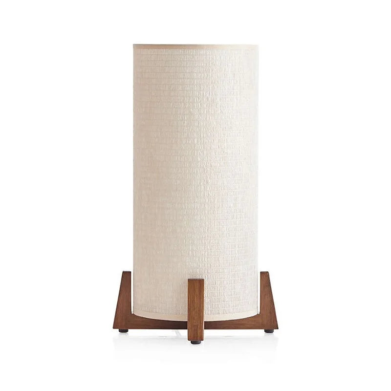 Floor Lamp Wood Fabric Shade 47.2 in Walnut Living Room Bedroom Japandi Minimalist Lighting Tall Standing Light | Thomler