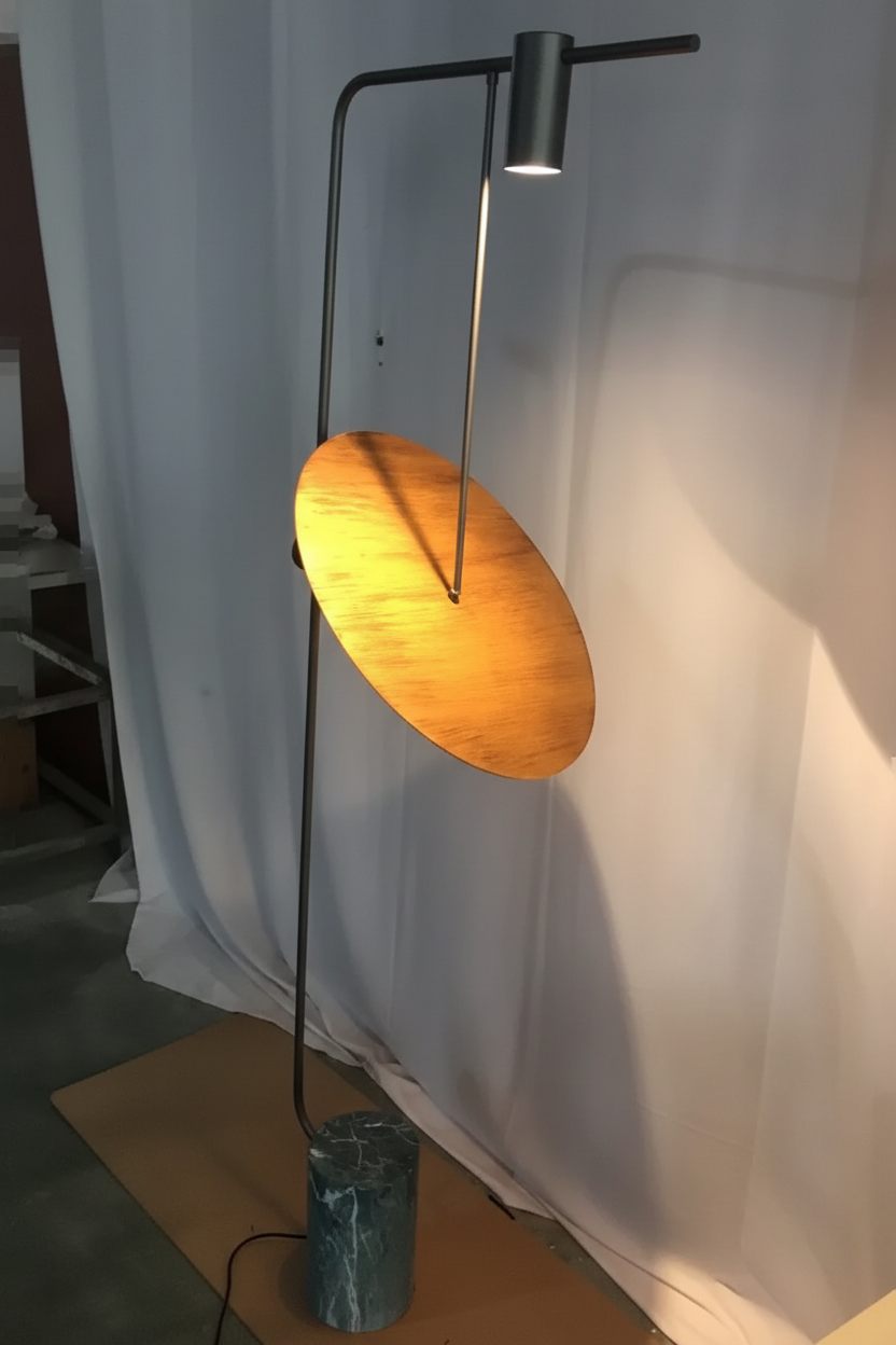 Floor Lamp Metal Marble 66.9 in Green Living Room Modern Contemporary Up Down Lighting | Thomler