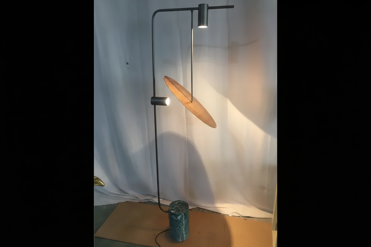 Floor Lamp Metal Marble 66.9 in Green Living Room Modern Contemporary Up Down Lighting | Thomler