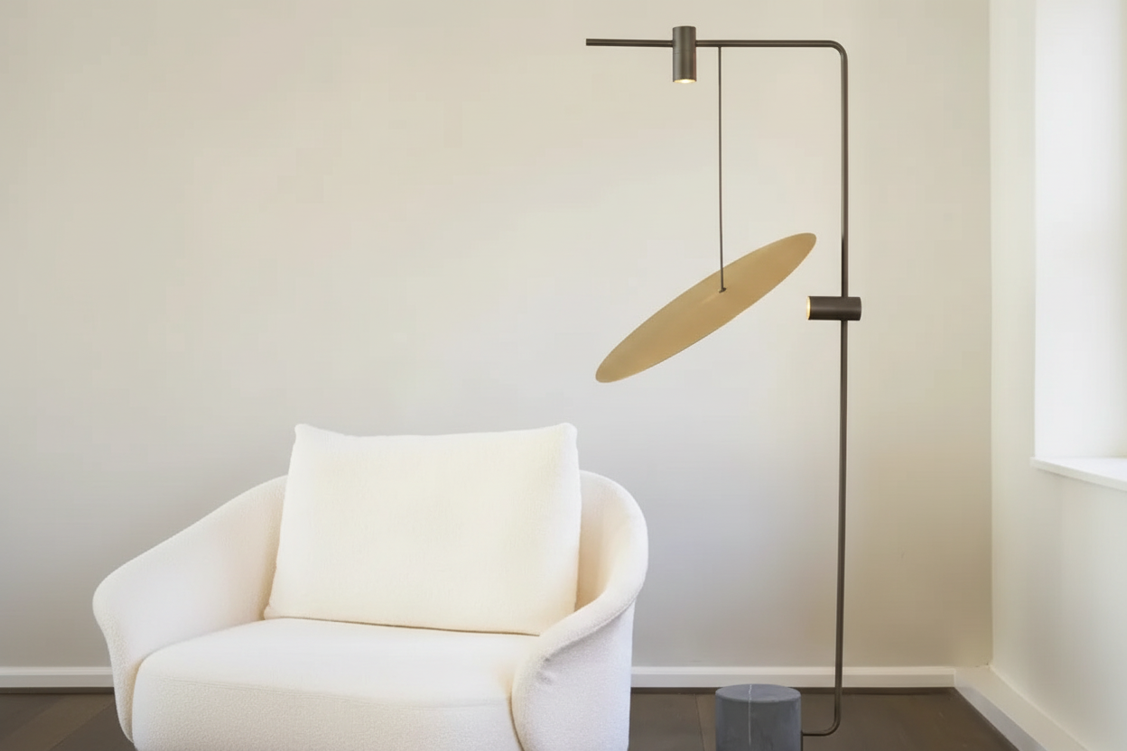 Floor Lamp Metal Marble 66.9 in Green Living Room Modern Contemporary Up Down Lighting | Thomler