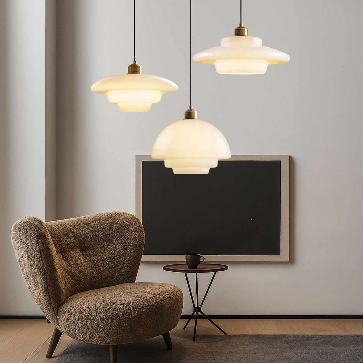 Frosted Glass Pendant Light – Modern Minimalist Kitchen & Dining Room Ceiling Fixture with Diffused LED Glow | Thomler