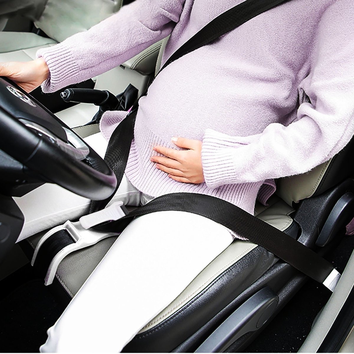 Maternity Car Seat Belt Adjuster for Pregnant Women – Belly Guard Clip Redirects Lap Strap Below Bump – Adjustable Comfort Pad for | Thomler