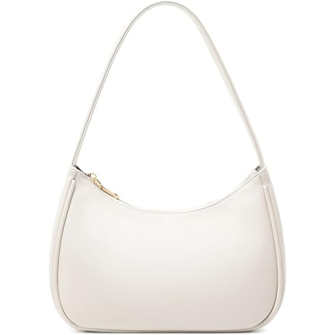 Compact Zippered Shoulder Bag for Women - Curved Silhouette Purse for Daily Essentials - Versatile Handbag Crossbody or Clutch - Lightweight | Thomler