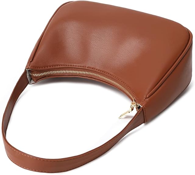 Compact Zippered Shoulder Bag for Women - Curved Silhouette Purse for Daily Essentials - Versatile Handbag Crossbody or Clutch - Lightweight | Thomler