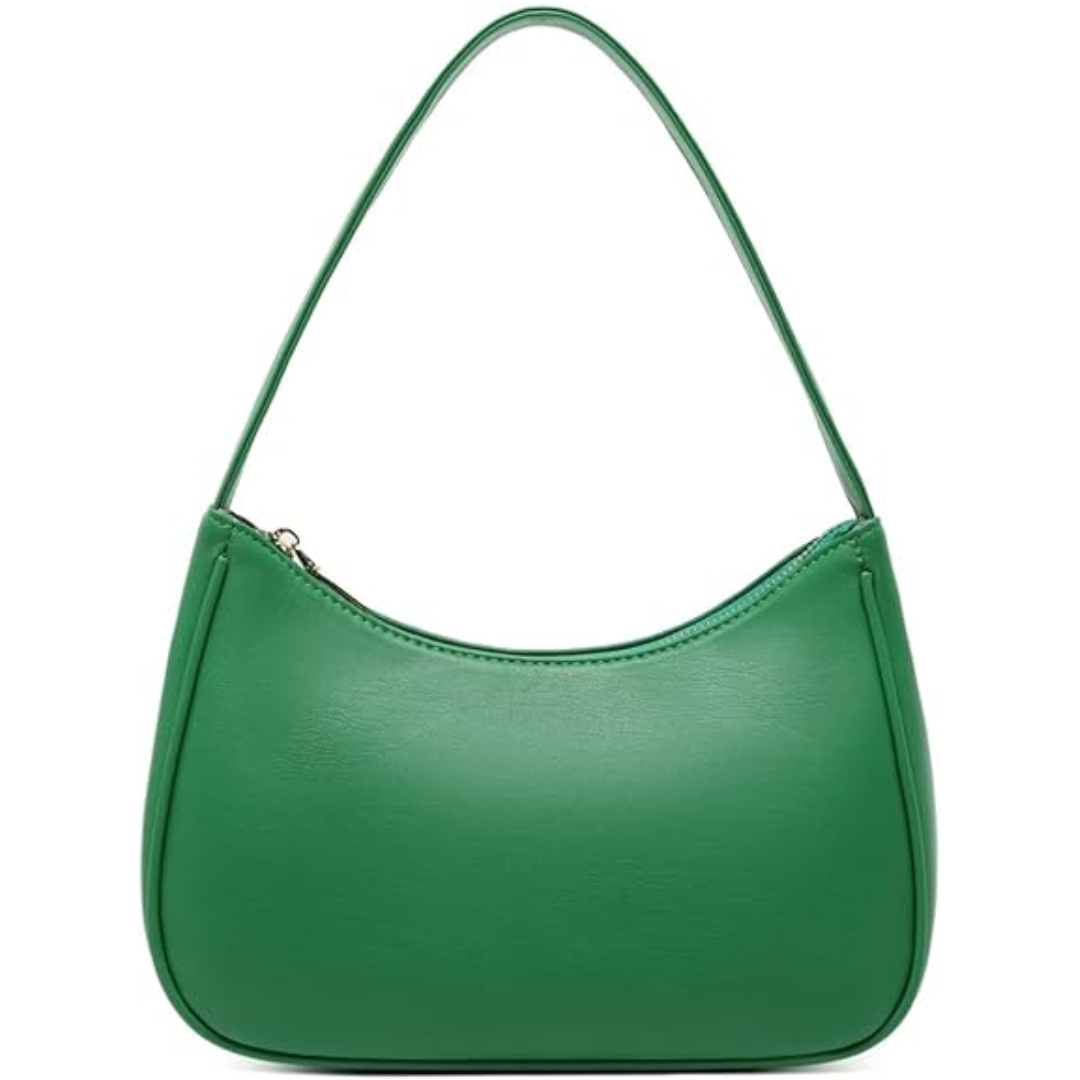 Compact Zippered Shoulder Bag for Women - Curved Silhouette Purse for Daily Essentials - Versatile Handbag Crossbody or Clutch - Lightweight | Thomler