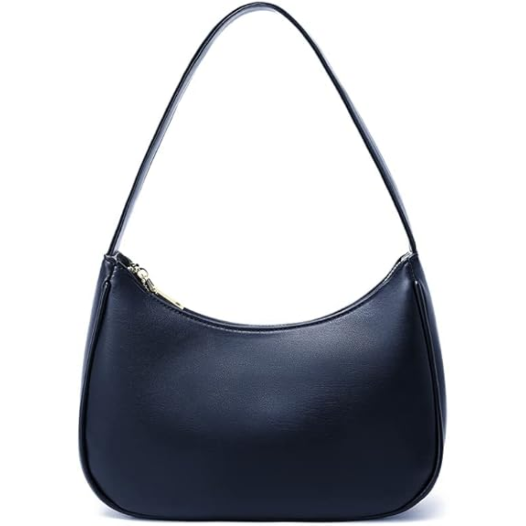Compact Zippered Shoulder Bag for Women - Curved Silhouette Purse for Daily Essentials - Versatile Handbag Crossbody or Clutch - Lightweight | Thomler