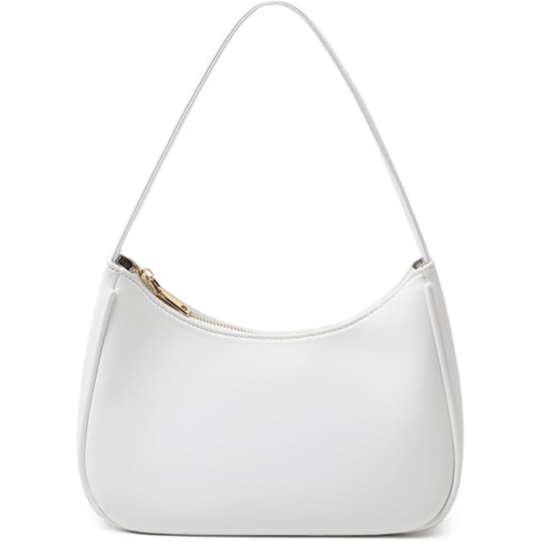 Compact Zippered Shoulder Bag for Women - Curved Silhouette Purse for Daily Essentials - Versatile Handbag Crossbody or Clutch - Lightweight | Thomler