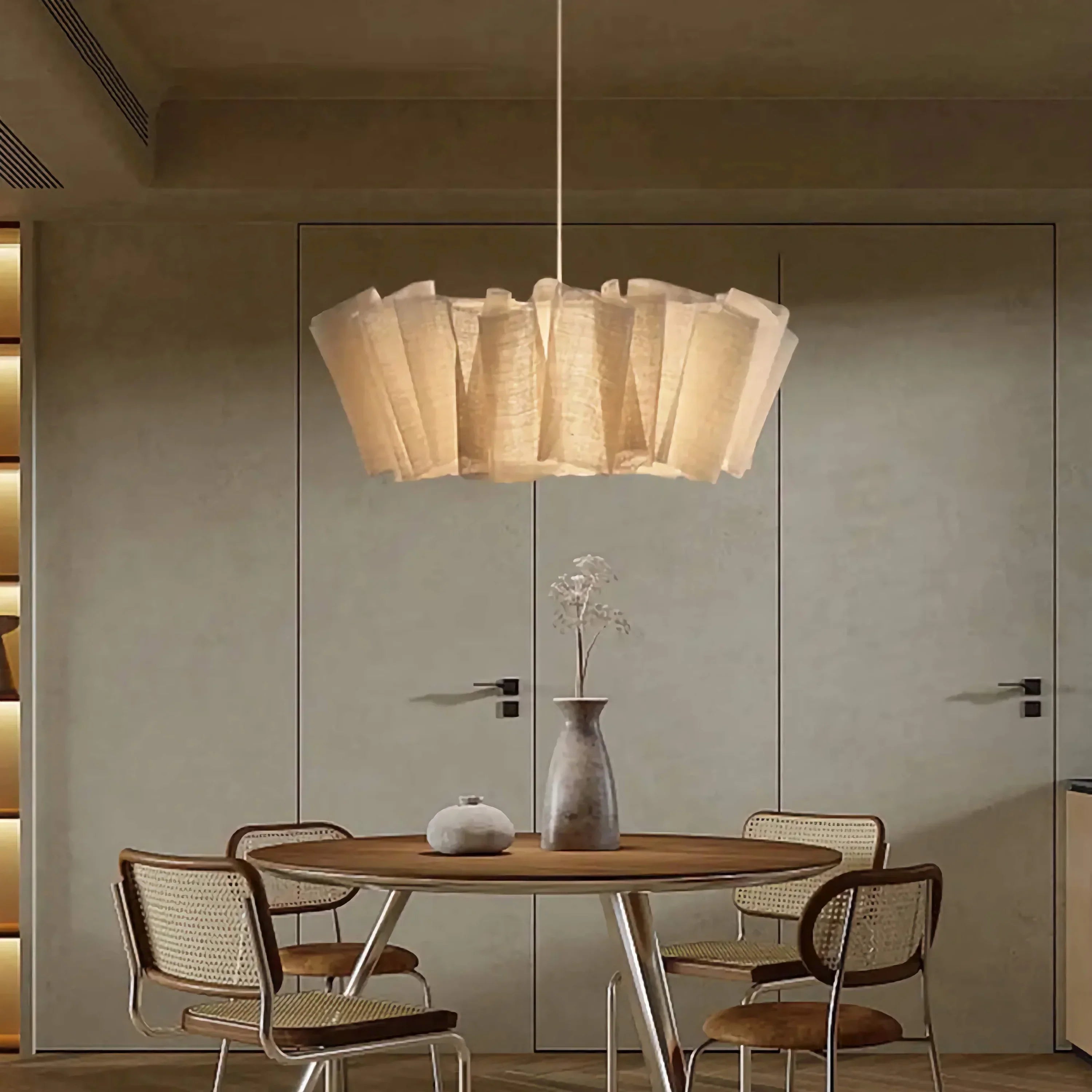 Pendant Light Hand Knitted Fabric Shade 10–15 m² Japandi Dining Room Bedroom Hanging Ceiling Lamp Minimalist Cottagecore | Thomler