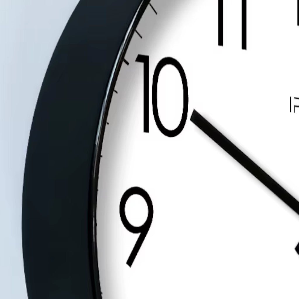 Silent Wall Clock with Glass Face – Modern Scandinavian Design for Home & Office – 10, 12 or 14 Inch | Thomler