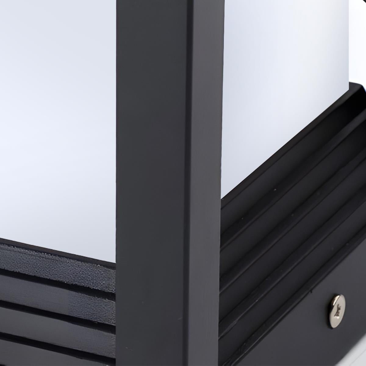 Pedestal Lamp Aluminium 22.5 cm Matte Black Garden Driveway Solar LED Fence Post Light | Thomler