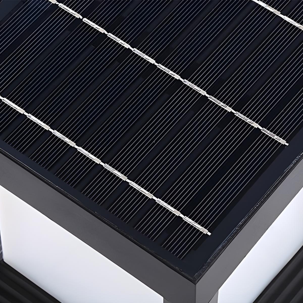 Pedestal Lamp Aluminium 22.5 cm Matte Black Garden Driveway Solar LED Fence Post Light | Thomler
