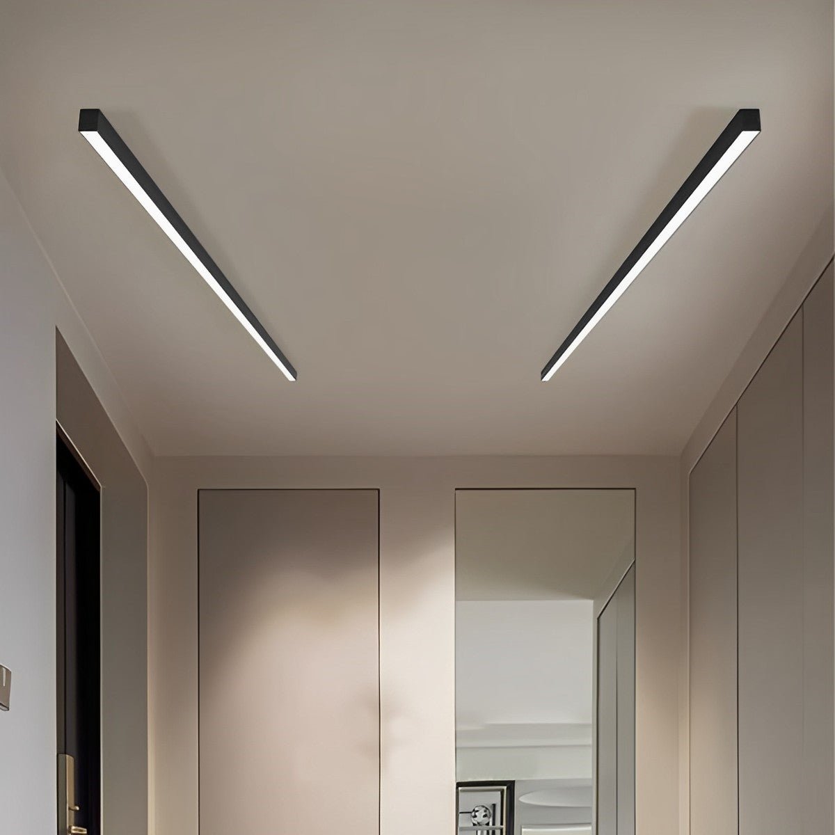 Ceiling Light Aluminium Linear 200.0 cm Black Dimmable LED Living Room Hallway Bedroom Modern Strip Lighting | Thomler