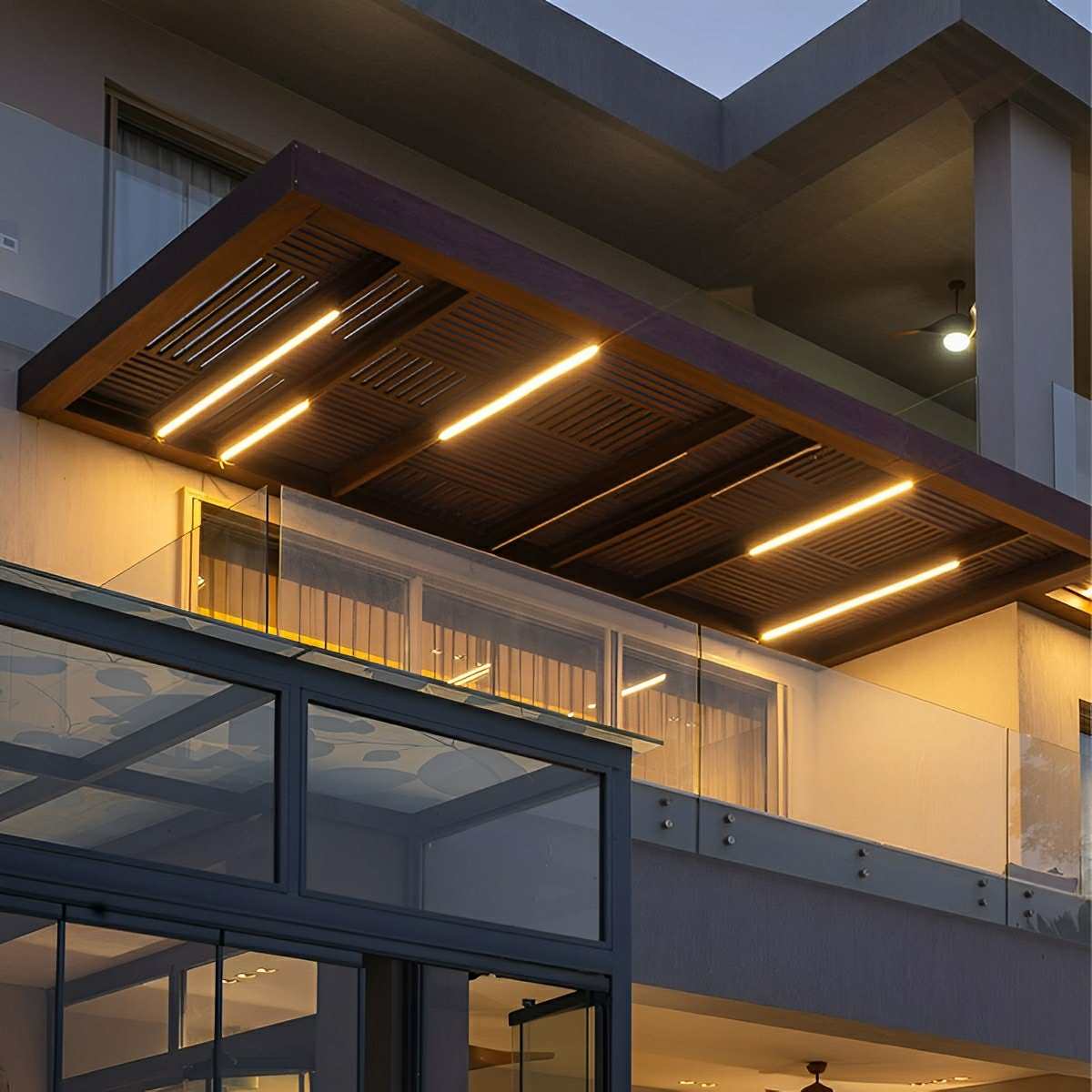 Ceiling Light Aluminium Linear 200.0 cm Black Dimmable LED Living Room Hallway Bedroom Modern Strip Lighting | Thomler