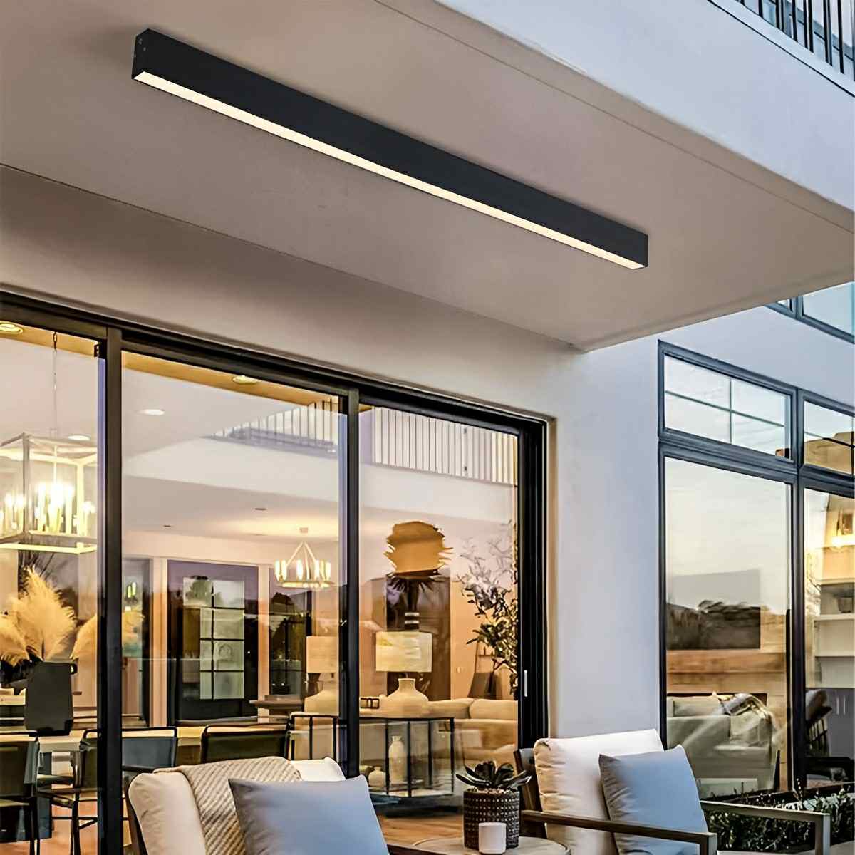 Ceiling Light Aluminium Linear 200.0 cm Black Dimmable LED Living Room Hallway Bedroom Modern Strip Lighting | Thomler
