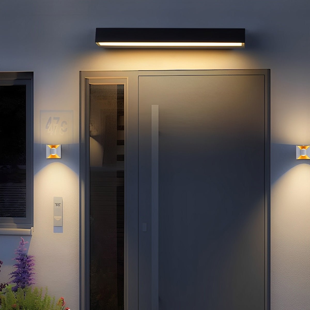 Outdoor Wall Lamp Die-Cast Aluminum 12–48W Black 7.9–31.5 in Modern Entryway Balcony Lighting | Thomler